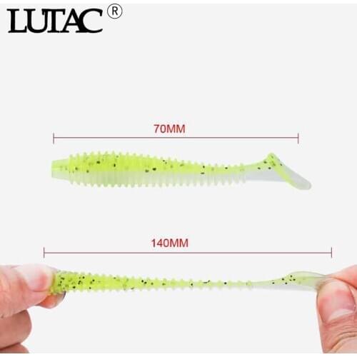 LUTAC Fishing 4 Bags 7cm Wobblers Lures Soft Lure Shiner Swimbait Silicone Soft Bait Double Color Carp Artificial