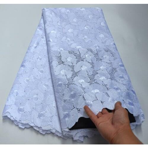 Swiss voile lace in switzerland white african lace fabric wedding 5yards swiss lace fabric for dress 100% cotton fabric F5425