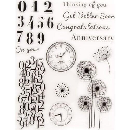 Number Clock Silicone Clear Seal Stamp DIY Scrapbooking Embossing Photo Album Decorative Paper Card