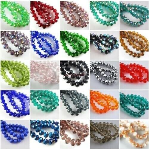 Spacer Wholesale Faceted Glass Rondelle 3mm/4mm/6mm Beads Loose Crystal
