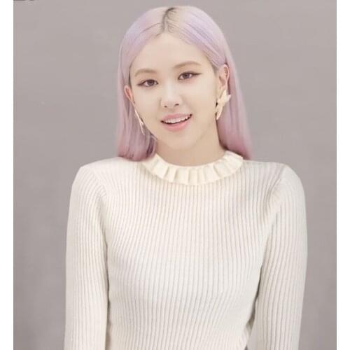 Kpop Korean ROSE Office Sweet Solid Half-High Collar Slim Long-Sleeved Knitted Sweaters Womens Fashion Oversized Pullovers Tops