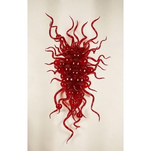 Home Goods Bed Room Lights Style Murano Red Glass American Chandeliers