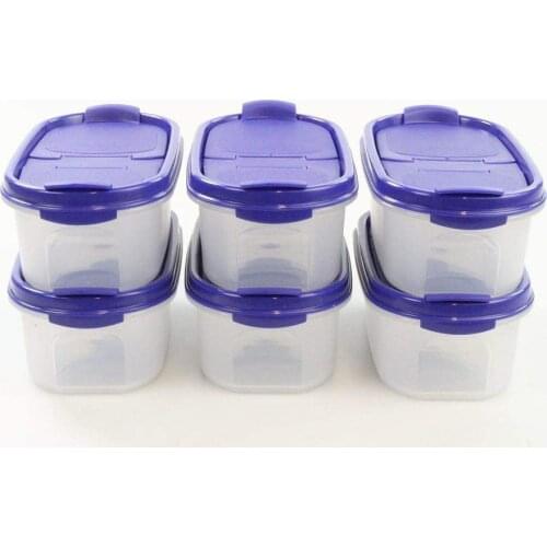 Tupperware Oval Series 500 ml blue bulk (6X500 ml.) Dry Storage Box Modular, Dry Food Storage Container