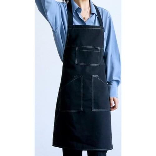 Waterproof apron Korean fashion custom logo kitchen restaurant baking milk tea shop floral work clothes for men and women printi
