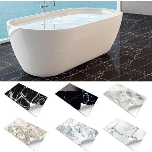 30x60cm Marble Imitation Waterproof PVC Self-adhesive Wall Sticker Tile Decal Home Room Bathroom Decoration Posters