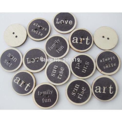 WBNVGK 1" ROUND wood craft button 100pcs special decorative accessories