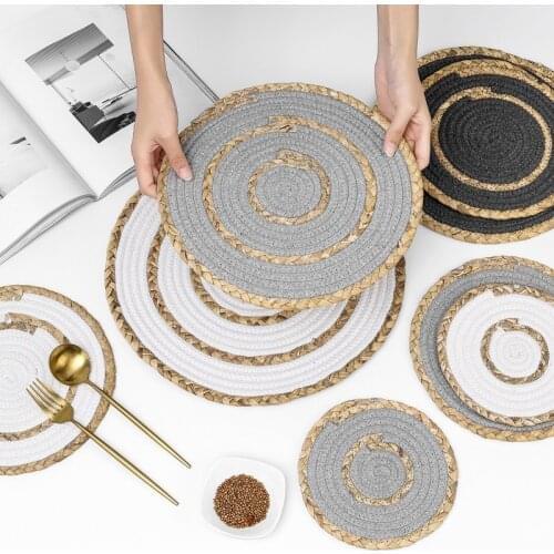 1Pcs Round Placemat Table Insulation Pad Solid Placemats Non Slip Table Mat Kitchen Accessories Decoration Home Pad Coaster