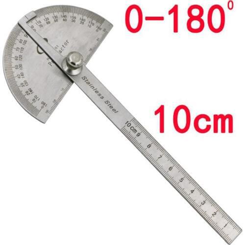 100mm 180 Degree Adjustable Protractor multifunction stainless steel roundhead angle ruler mathematics measuring tool
