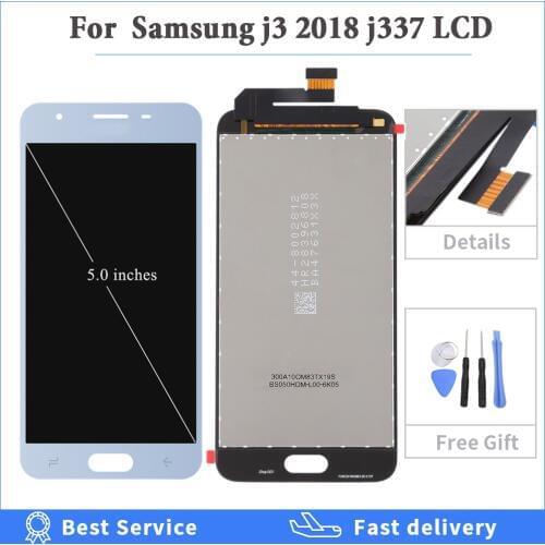 100% Tested J337 LCD For Samsung Galaxy J3 2018 J337 J337P J337T LCD Display Touch Screen Assembly Replace with tools