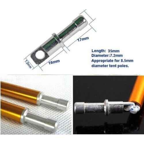 2Pcs/lot 7.2mm(D) 35mm(L) Aluminium Alloy Spare Tent Pole End Plug for 8.5mm DIA