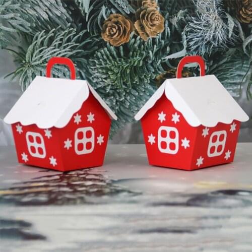 2pcs Christmas Candy Box Bags Santa Claus Gift Box DIY Cookie Packaging Bag Merry Christmas Party Decoration New Year Kids Gift