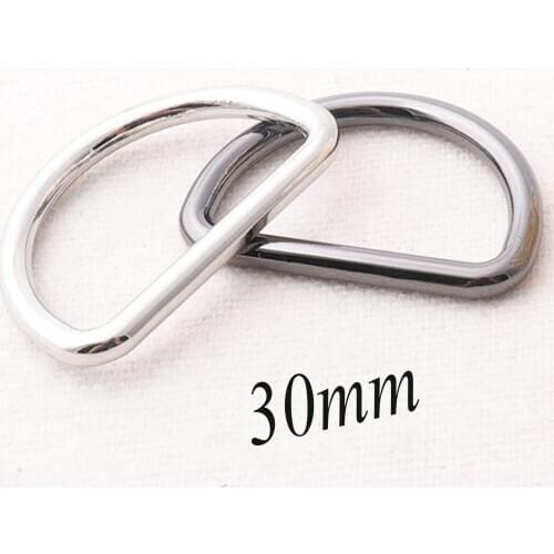 30mm Silver/Gunmetal D rings buckles,6 PCS high quality purse d rings,for webbing Dog Collar Purse Bag Handbag ring-1 1/8"
