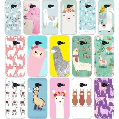 317FG Cute Llama Alpaca Animals Cartoon Soft Silicone Tpu Cover phone Case for Samsung j3 j5 j7 2016 2017 j330 j2 j6 Plus 2018