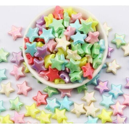 50/100pcs Acrylic Five Pointed Star Shape Beads For Charm Jewelry Making Finding Handmade DIY Beadwork Headwear Material