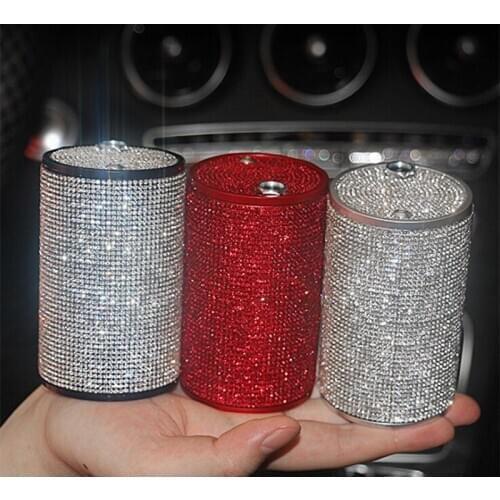 Bling shining Car ashtray universal creative personality mini easy to clean car fashion cute female diamond ashtray box