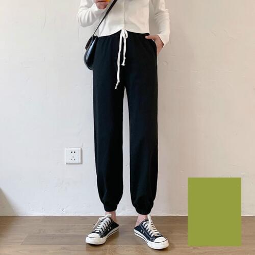 Harem Cotton Sweatpants Loose Women Black High Waist Pants Casual Spring Summer Spodnie Damskie 720 Pph551