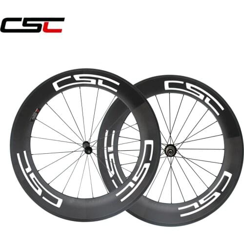 CSC Road bike 700C full carbon wheelset 23mm 88mm tubular Powerway R36 Ceramic Bearing hub Mac aero sapim cx ray CN 424 spoke