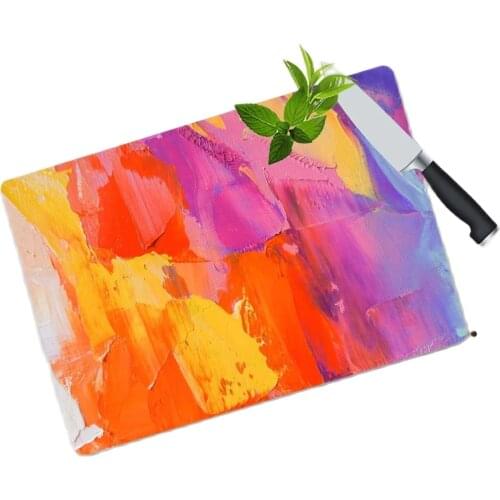 Glass Cutting Tahtasu Rainbow Pattern Chopping Blocks Glass Cutting Board | 30 Cm X 40 Cm sizes