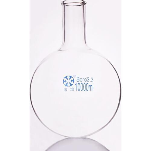 BOILING FLASK round bottom,short neck,Capacity 10000ml,Single neck round flask,Thick mouth short neck round bottom flask