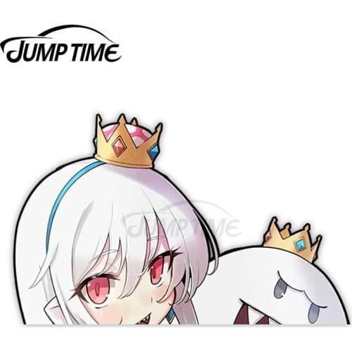 JumpTime 13 x 10.7cm Princess Boo Peek Anime Big HeadCar Stickers and Decals Creative JDM Funny Decoration Vinyl Trunk Car Wrap