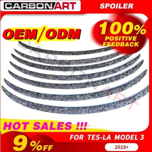 Forged Carbon Fiber Trunk Spoiler For tesla Model 3 Tail Wing Aerodynamics Parts Aero Parts Car Accessories Real Carbon Fiber
