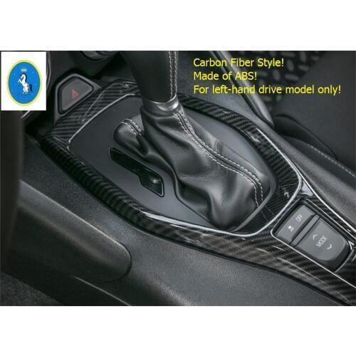 Yimaautotrims Auto Accessory Stalls Gearshift Box Frame Cover Trim Fit For Chevrolet Camaro 2016 - 2019 ABS Carbon Fiber Look