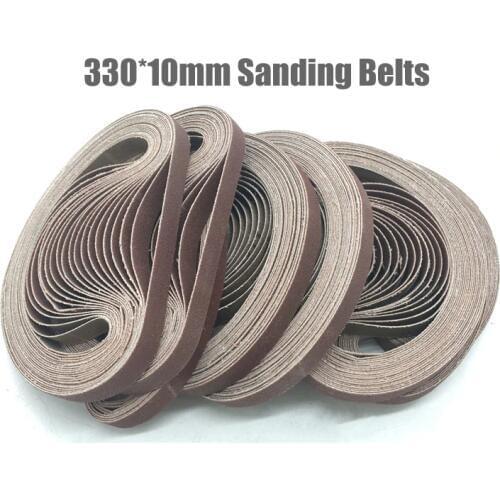 10PCS 330*10mm 40-1000Grit Abrasive Sanding Belts Sander Grinding Polishing Tools