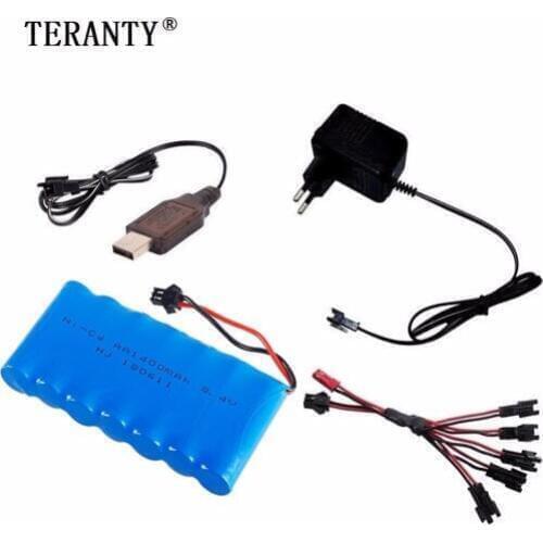 M Model ) Ni-CD 8.4v 1400mah Battery + USB Charger For Rc toys Car Tank Train Robot Boat Gun AA 8.4v Rechargeable Battery Pack