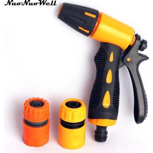 Multi Function High Pressure Water Guns+2pcs Quick 1/2'' Hose Connector ABS Laen Garden Watering Flowers Car Washing Water Gun