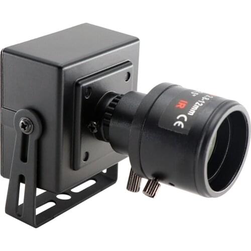 2.8-12mm Varifocal Global Shutter 120fps 720P Monochrome Black White Webcam UVC Plug Play Driverless USB Camera with Mini Case