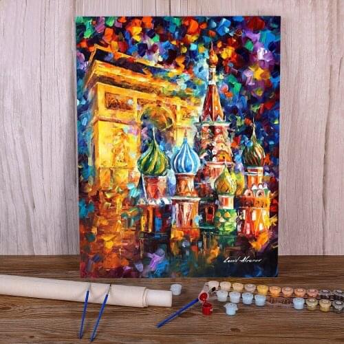From Paris To Moscow Painting By Numbers Kit Acrylic Paints 50*70 Canvas Pictures Home Decor Kids Drawing