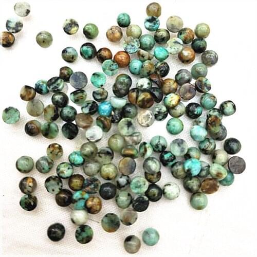 20pcs nature african turquoisee stone cabochons round shape size 4mm no hole for pendants making accessories jewelry findings