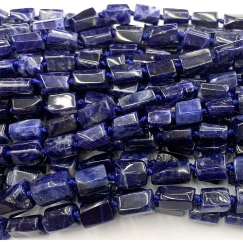 Natural Genuine Dark Blue Sodalite Nugget Free Form Loose Smooth Necklace Bracelet Jewelry Beads 06463