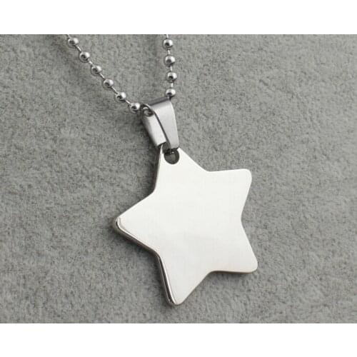 Wholesale Lot 10pcs in bulk stainless steel 18mm Rounded corners Star Pendant Tag Charms Both Polished DIY Jewelry no chain