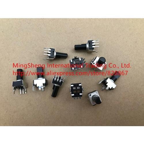 Original new 100% RV09 type upright adjustable potentiometer adjustable resistance B5K B10K B20K B50K B100K half shaft (SWITCH)