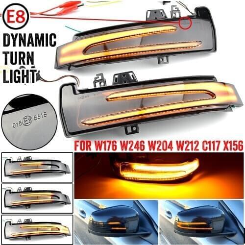 For Mercedes Benz A B C E S CLA GLA CLS W176 W246 W204 W212 X156 Dynamic Turn Signal Rearview Mirror Indicator Blinker Light