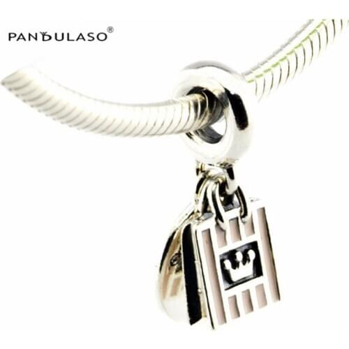 Shopping Queen Soft Pink Charms For Jewelry Making Fits Original Charms Bracelets For Woman DIY Sterling Silver Jewelry Beads