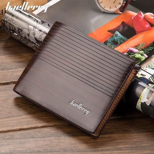 Baellerry New Mens Wallet Designer Wallets Luxury Short Purse PU Leather Vintage Credit Card Embossed Money Bag Purses for Men