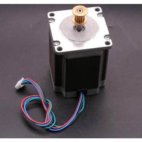 Nema 23 Stepper Motor 57 Motor 2-phase 4-wire 1.2Nm(170oz.in) 75.6mm Nema23 Step Motor w/ Timing Pulley For CNC Milling Machine