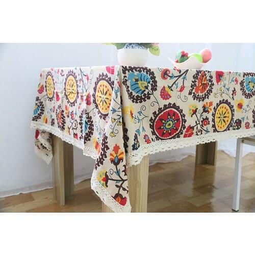 Free Shipping,Cotton/Linen Table Cloth Tablecloth Table Cover High Quality Bohemian Style Southeast Asia Nepal style