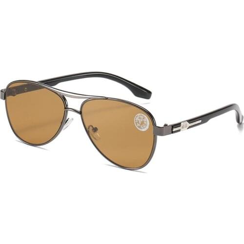 New Fashion Trend Pilot Sunglasses Crystal Lens Shades Sun Eyeglasses Women Men Driving Travel Spectacles Tea/Gray Eyewear