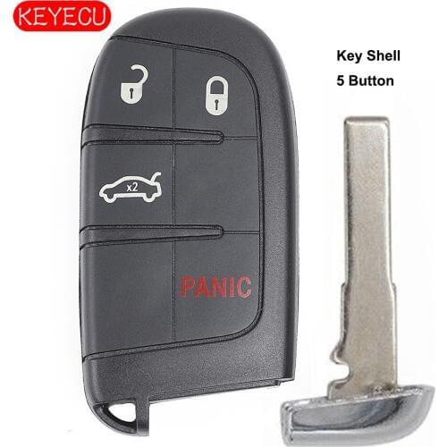 Keyecu Smart Remote Key Shell Fob 3+1 Button Replacement for Fiat 500L, Jeep Renegade - FCC: M3N-40821302