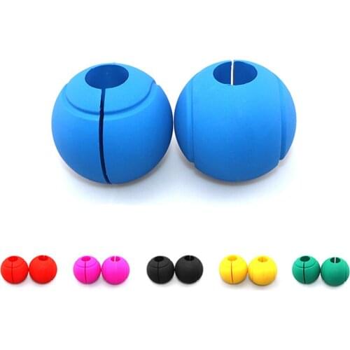1 Pair Barbell Dumbbell Curved Bar Grips Round Ball Shape Silicone Anti-slip Thicken Handles for Weight Lifting Fitness Exercise