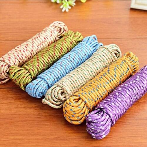 1PC 10 Meter Nylon Windproof Slip Clothesline Multifunction Durable Anti Slip Drying Clothes Hangers Washing Line Windproof Rope