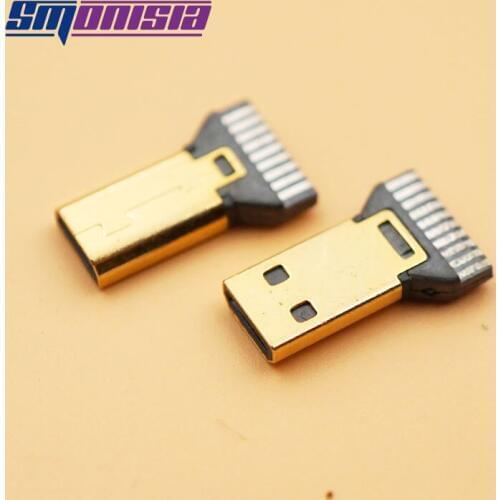 Smonisia 100PCS Mini Micro HDMI-compatible Male Plug Socket Male Jack Connector for Mini HDMI-compatible