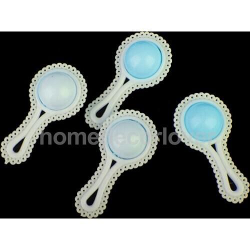 12pcs Mini Rattles Girl Boy Baby Shower Favors Party Decorations BLUE