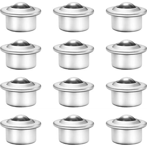 12PCS Stainless Steel Ball Transfer Bearing Casters Universal Base Conveyor Roller Ball