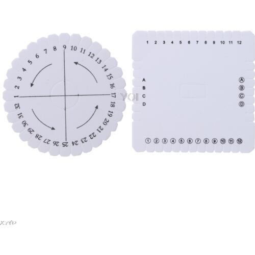 2Pcs/set Round Square Kumihimo Beading Cord Disc/Disk Braiding Braided Plate DIY