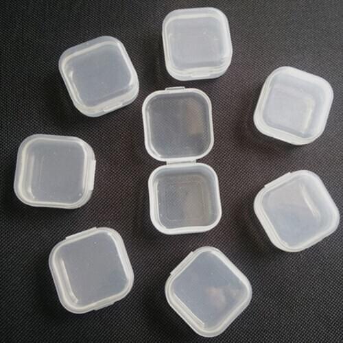 20Pcs Square Mini Clear Plastic Storage Containers Box with Lids for Small Items M2EA
