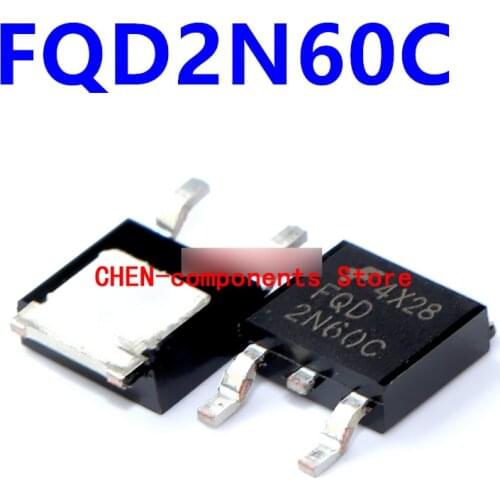 20pcs FQD2N60C 2N60 SMD TO-252 Field effect tube